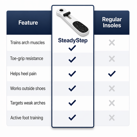 SteadyStep vs regular insoles comparison image